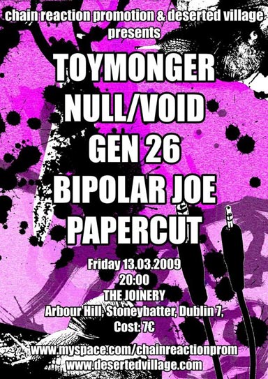 Papercut, Bipolar Joe, Gen 26, Null/Void, Toymonger